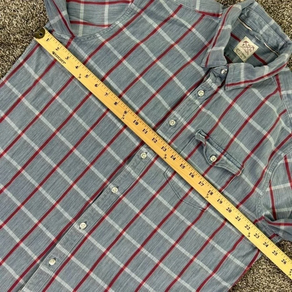 Levis Selvedge Blue Red‎ Plaid Button Up Long Sleeve Shirt Mens XX-Large Casual